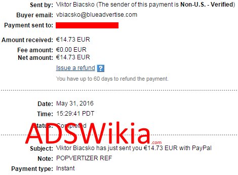 Popvertizer proof of payment