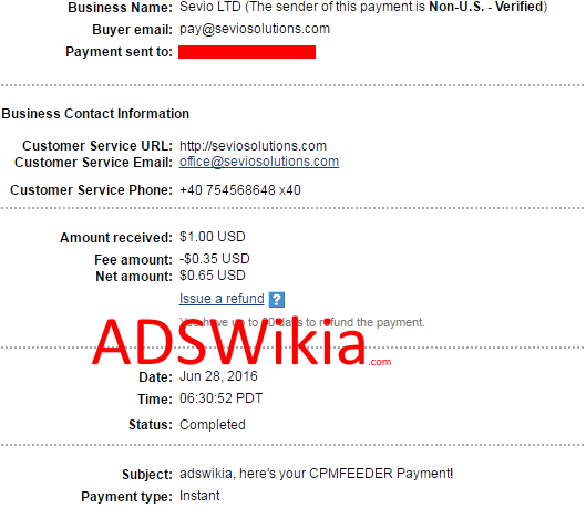 CPM Feeder Proof of Payment