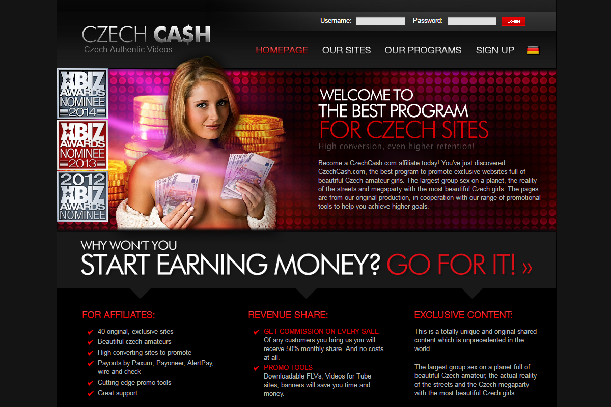 You've just discovered CzechCash, the best program to promote excl...