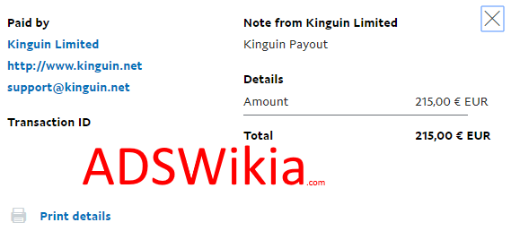 Kinguin Affiliate Program Proof of Payment
